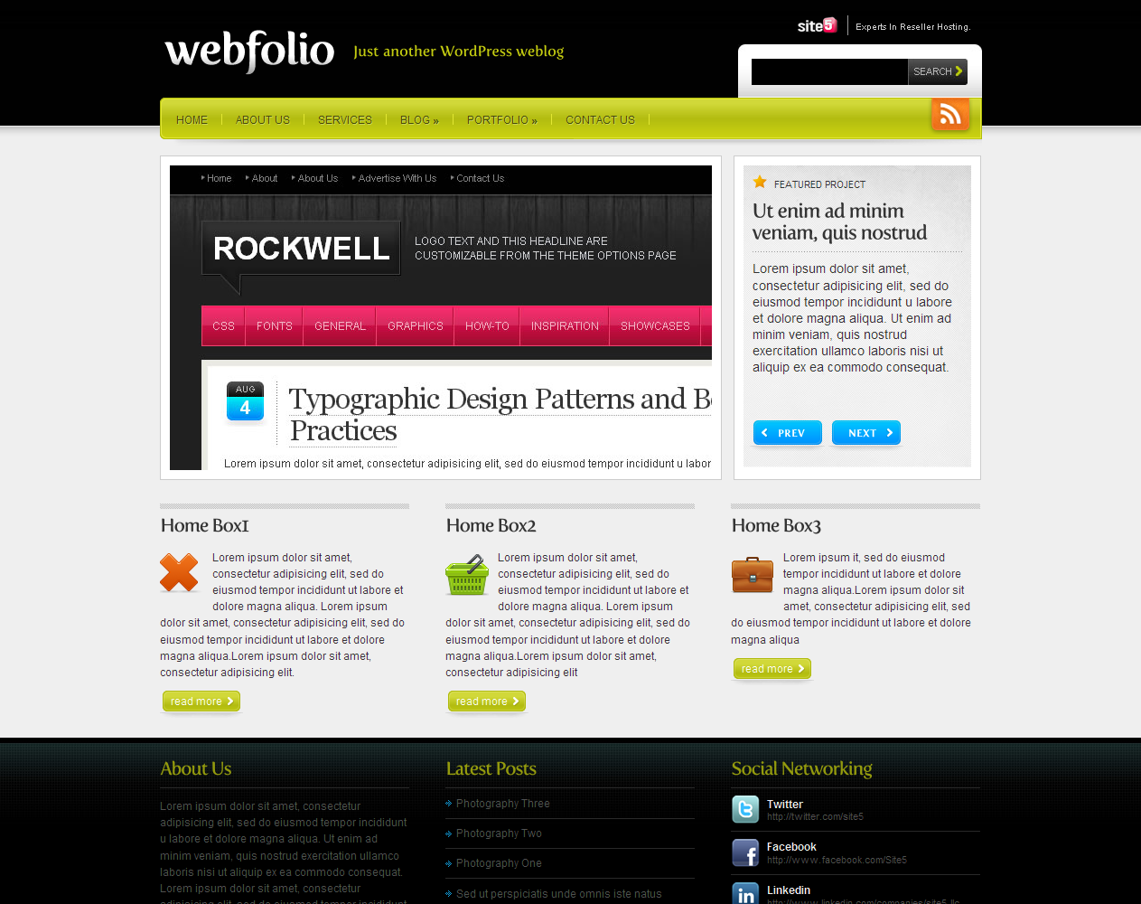 Webfolio theme